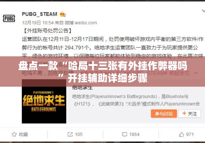 盘点一款“哈局十三张有外挂作弊器吗”开挂辅助详细步骤