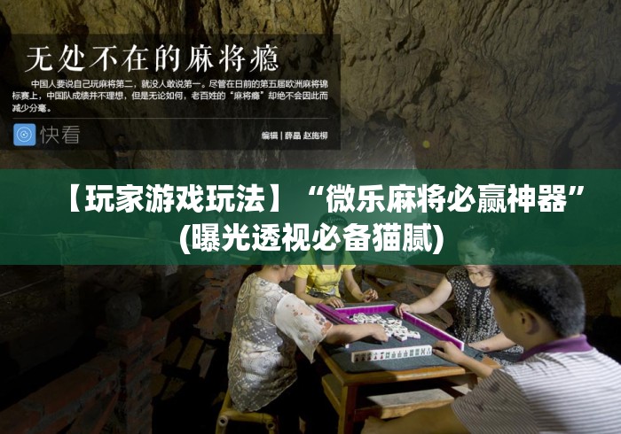 【玩家游戏玩法】“微乐麻将必赢神器”(曝光透视必备猫腻)