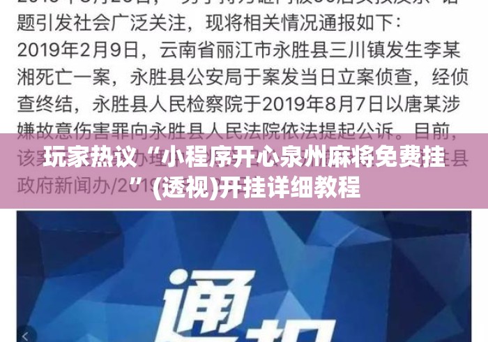玩家热议“小程序开心泉州麻将免费挂”(透视)开挂详细教程