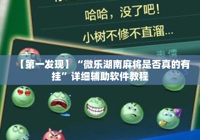 【第一发现】“微乐湖南麻将是否真的有挂	”详细辅助软件教程