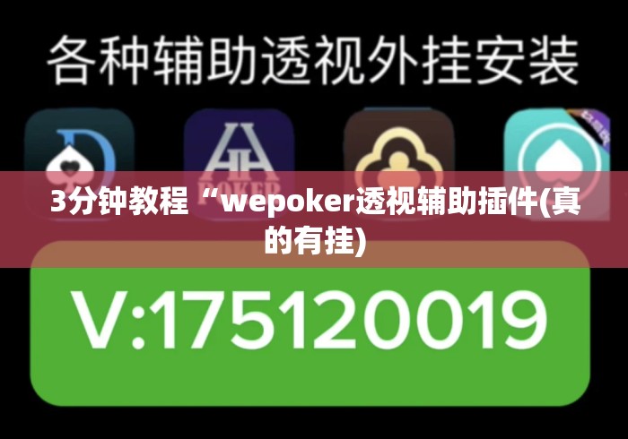 3分钟教程“wepoker透视辅助插件(真的有挂) 3分钟教程“wepoker透视辅助插件(真的有挂)