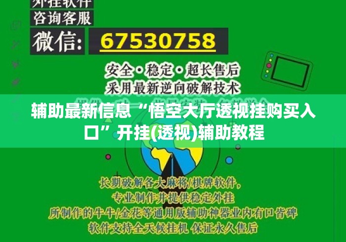 辅助最新信息“悟空大厅透视挂购买入口”开挂(透视)辅助教程