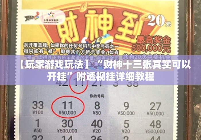 【玩家游戏玩法】“财神十三张其实可以开挂”附透视挂详细教程