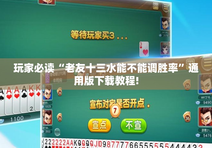 玩家必读“老友十三水能不能调胜率”通用版下载教程!