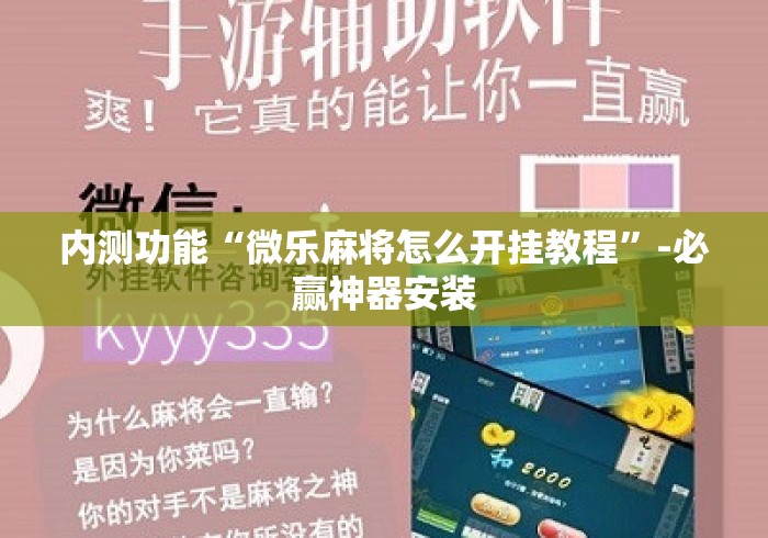内测功能“微乐麻将怎么开挂教程”-必赢神器安装