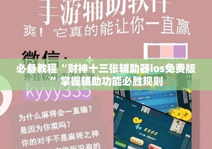 必备教程“财神十三张辅助器ios免费版	”掌握辅助功能必胜规则