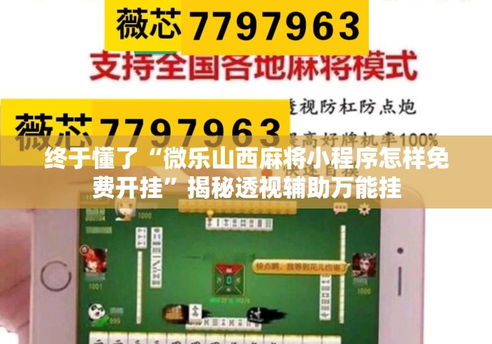 终于懂了“微乐山西麻将小程序怎样免费开挂”揭秘透视辅助万能挂
