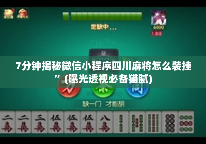 7分钟揭秘微信小程序四川麻将怎么装挂	”(曝光透视必备猫腻)