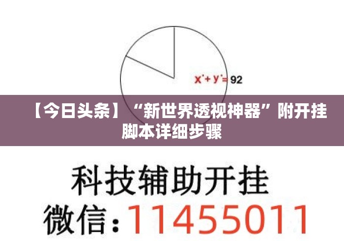 【今日头条】“新世界透视神器	”附开挂脚本详细步骤