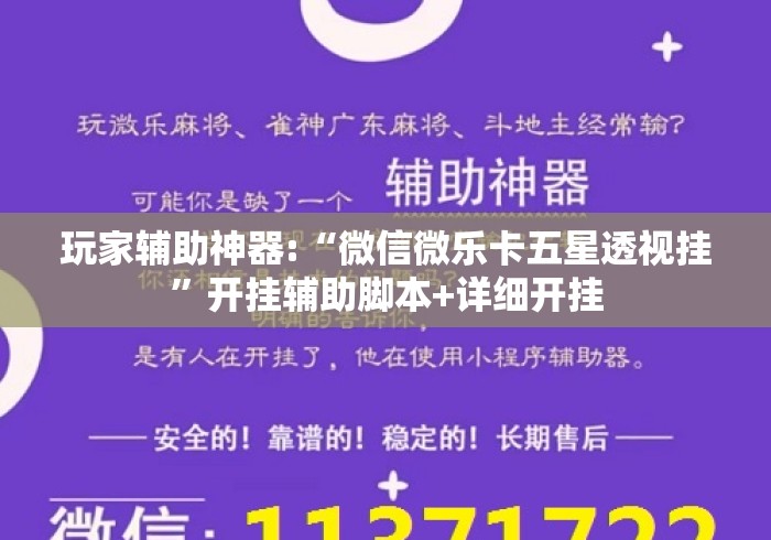 玩家辅助神器:“微信微乐卡五星透视挂”开挂辅助脚本+详细开挂