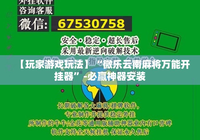 【玩家游戏玩法】“微乐云南麻将万能开挂器”-必赢神器安装