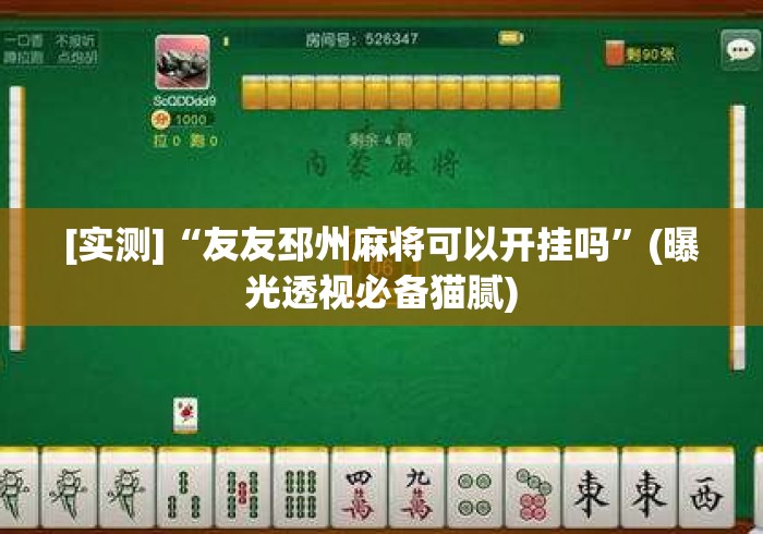 [实测]“友友邳州麻将可以开挂吗	”(曝光透视必备猫腻)