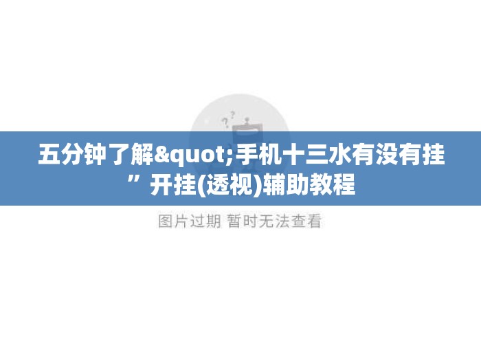 五分钟了解"手机十三水有没有挂”开挂(透视)辅助教程
