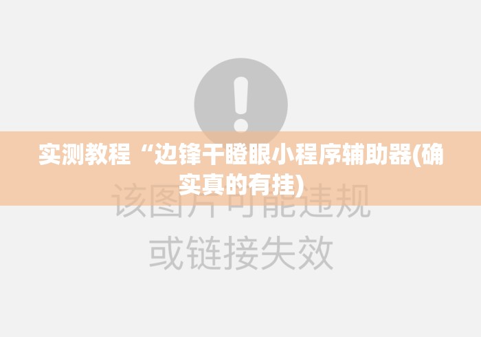 实测教程“边锋干瞪眼小程序辅助器(确实真的有挂)