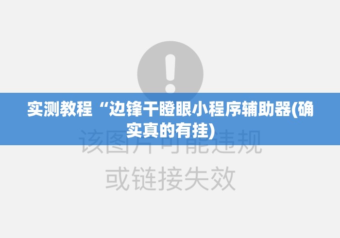 实测教程“边锋干瞪眼小程序辅助器(确实真的有挂)