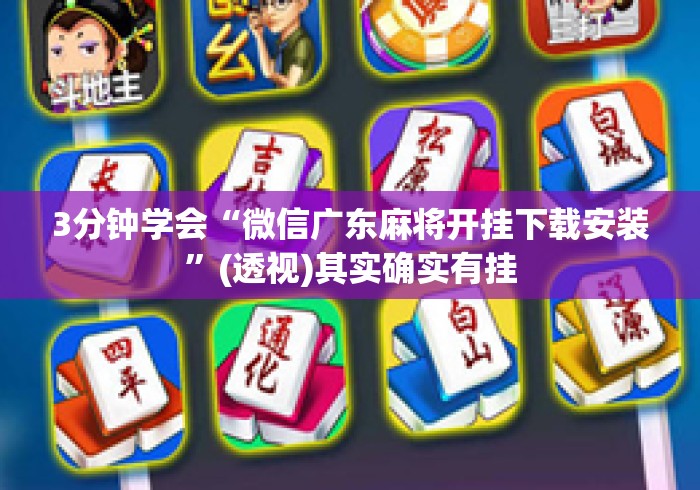 3分钟学会“微信广东麻将开挂下载安装”(透视)其实确实有挂