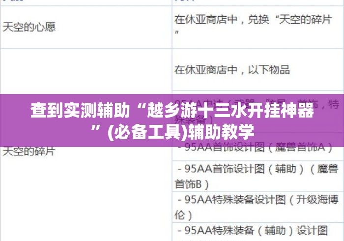 查到实测辅助“越乡游十三水开挂神器	”(必备工具)辅助教学