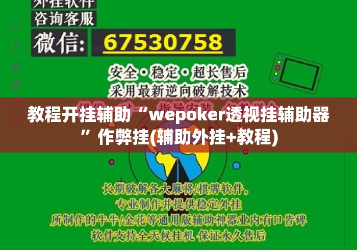 教程开挂辅助“wepoker透视挂辅助器”作弊挂(辅助外挂+教程)