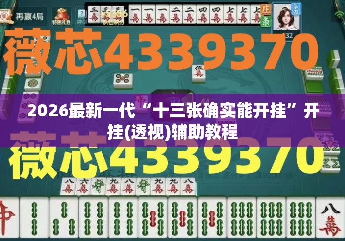 2026最新一代“十三张确实能开挂	”开挂(透视)辅助教程