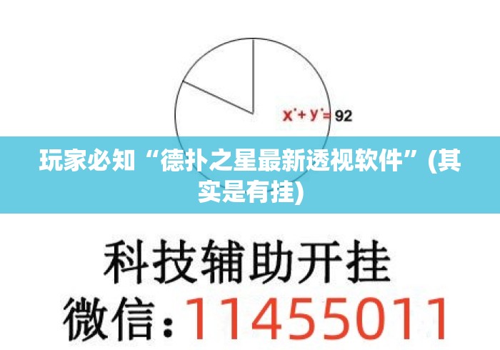 玩家必知“德扑之星最新透视软件”(其实是有挂)