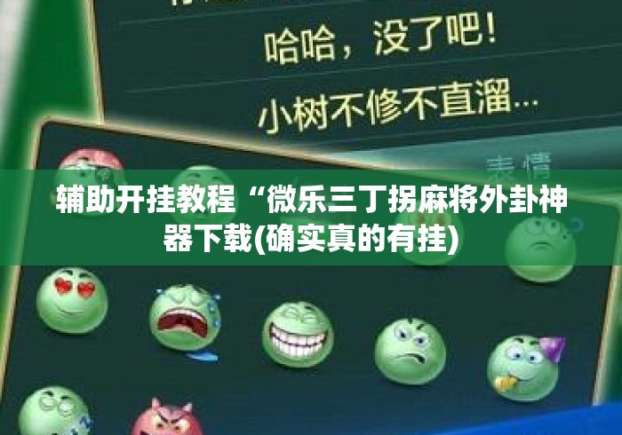 辅助开挂教程“微乐三丁拐麻将外卦神器下载(确实真的有挂) 辅助开挂教程“微乐三丁拐麻将外卦神器下载(确实真的有挂)