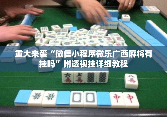 重大来袭“微信小程序微乐广西麻将有挂吗”附透视挂详细教程